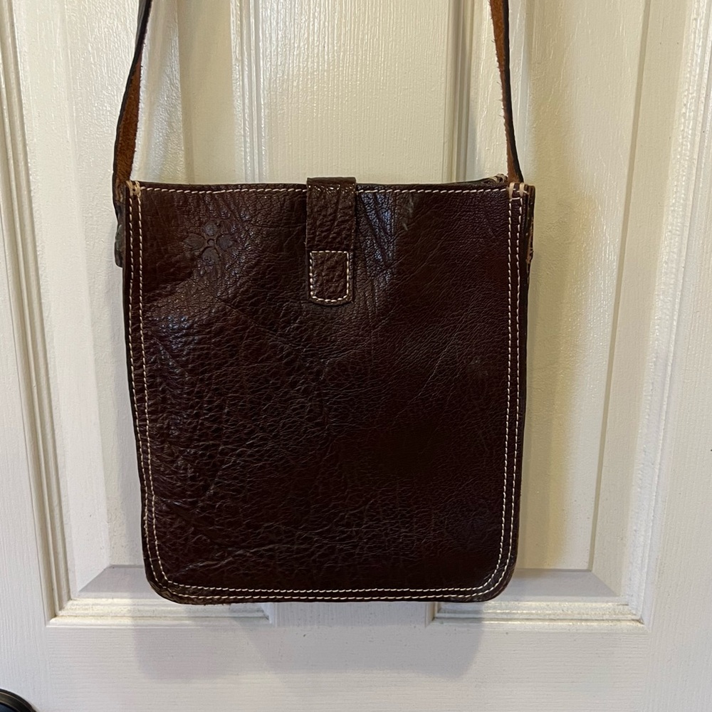 Patricia Nash Venezia Leather Pouch Genuine Leather Crossbody Brown Bag Purse - Picture 5 of 9